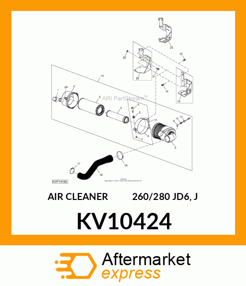 AIR CLEANER 260/280 JD6, J KV10424