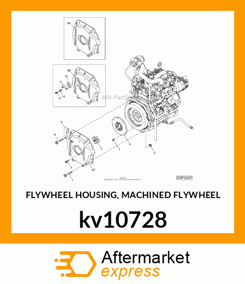 FLYWHEEL HOUSING, MACHINED FLYWHEEL kv10728