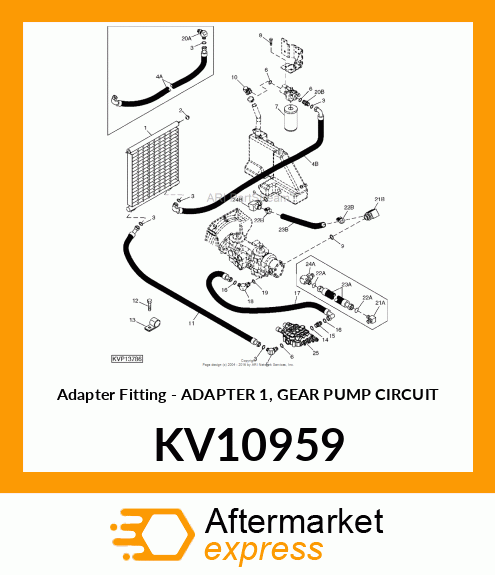 Adapter Fitting - ADAPTER 1, GEAR PUMP CIRCUIT KV10959