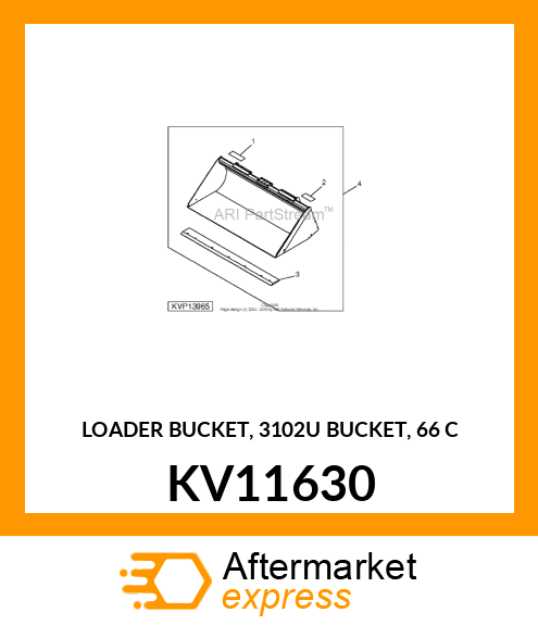 LOADER BUCKET, 3102U BUCKET, 66 C KV11630