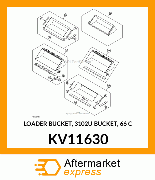 LOADER BUCKET, 3102U BUCKET, 66 C KV11630