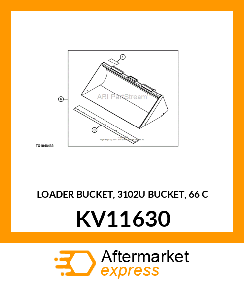 LOADER BUCKET, 3102U BUCKET, 66 C KV11630