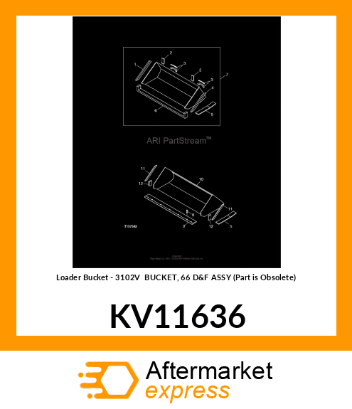 BUCKET, 66" FOUNDRY KV11636