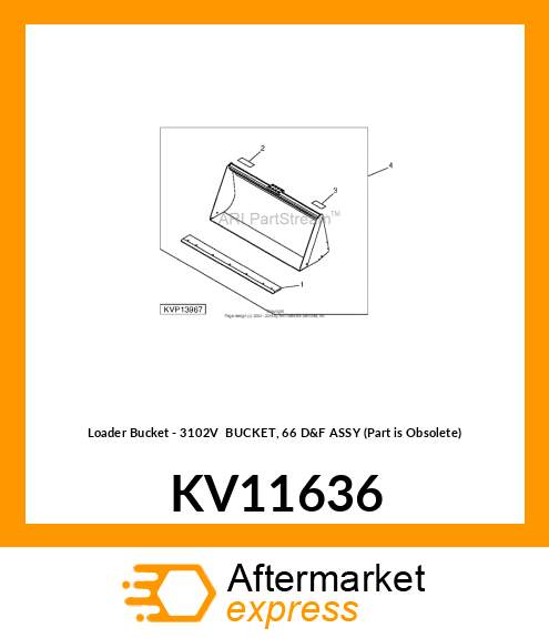 BUCKET, 66" FOUNDRY KV11636