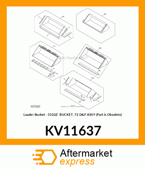 BUCKET, 72" FOUNDRY KV11637