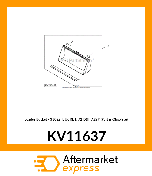 BUCKET, 72" FOUNDRY KV11637