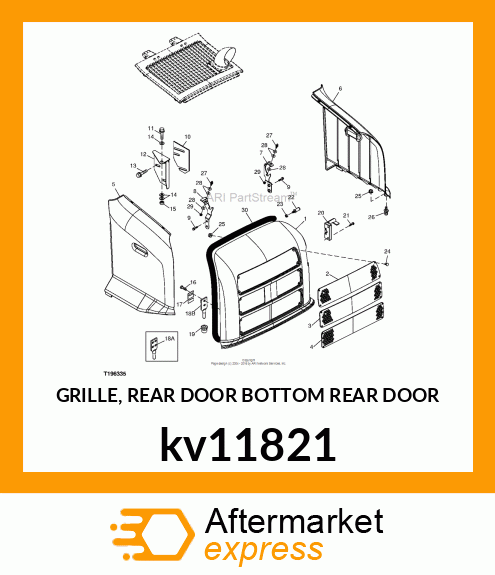 GRILLE, REAR DOOR BOTTOM REAR DOOR kv11821