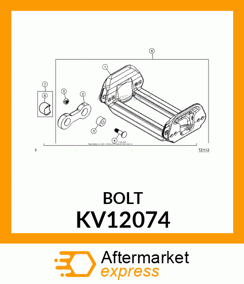 BOLT, CARRIAGE, 1/2 X 1 KV12074