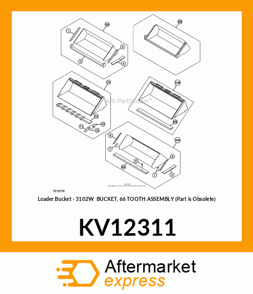 BUCKET, 66" TOOTH (NU) KV12311