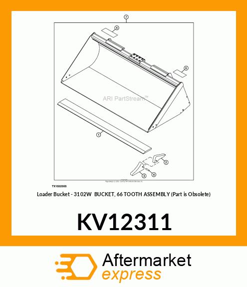 BUCKET, 66" TOOTH (NU) KV12311