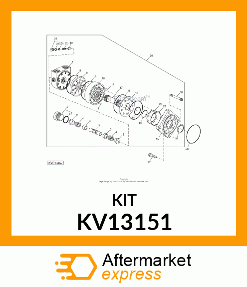 SEAL KIT, HYDROSTATIC MOTOR VIS 45 KV13151