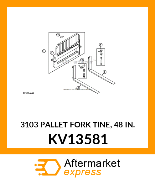 TINE, 48" PALLET FORK TINE ITA CLAS KV13581