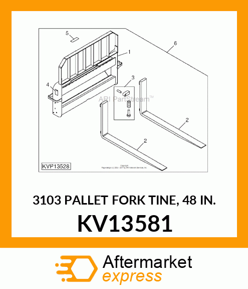 TINE, 48" PALLET FORK TINE ITA CLAS KV13581
