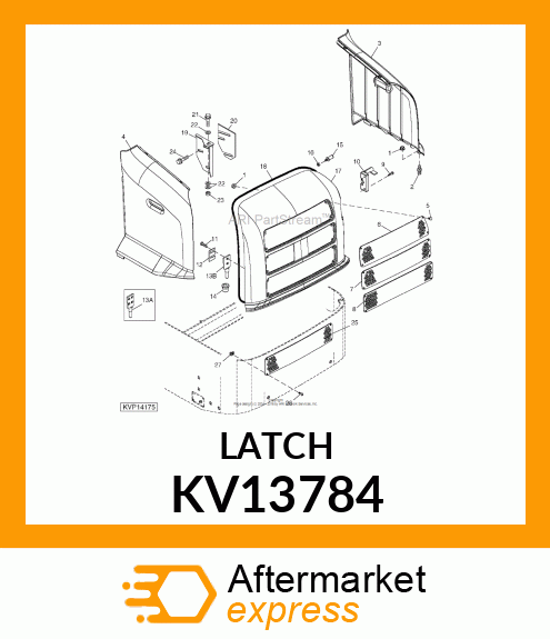 LATCH, DOOR REAR ENGINE KV13784