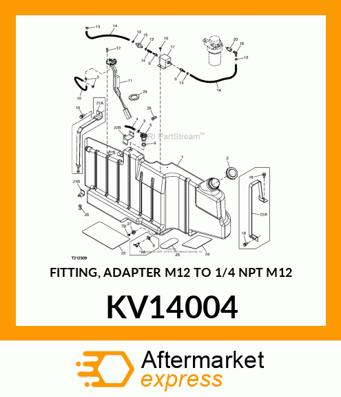 FITTING, ADAPTER M12 TO 1/4 NPT M12 KV14004