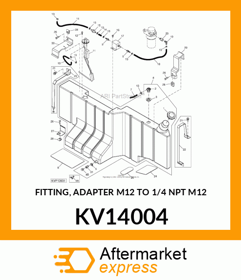 FITTING, ADAPTER M12 TO 1/4 NPT M12 KV14004
