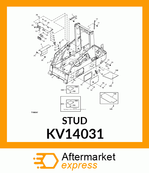 STUD, ROPS MOUNTING KV14031