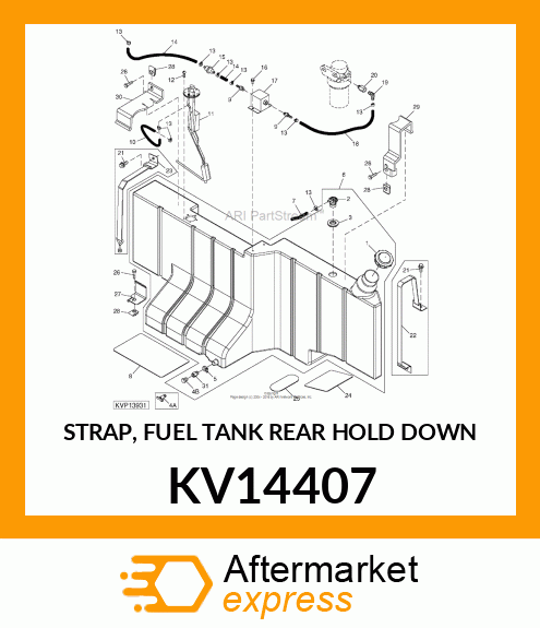 STRAP, FUEL TANK REAR HOLD DOWN KV14407