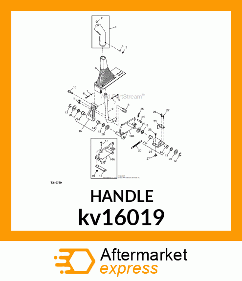 HANDLE, FIXED, LH OVERMOLDED FIXED kv16019