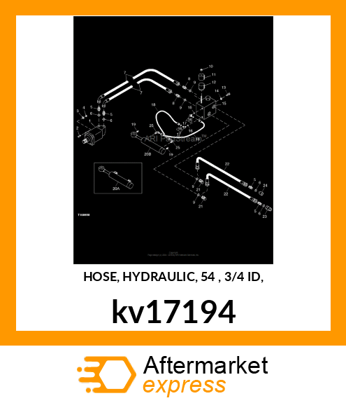 HOSE, HYDRAULIC, 54 , 3/4 ID, kv17194