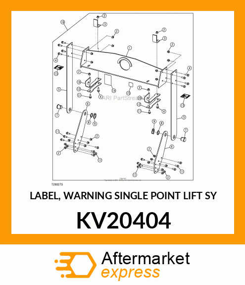 LABEL, WARNING SINGLE POINT LIFT SY KV20404