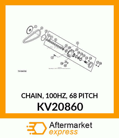 CHAIN, 100HZ, 68 PITCH KV20860