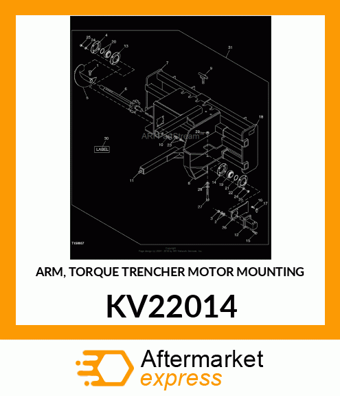 ARM, TORQUE TRENCHER MOTOR MOUNTING KV22014