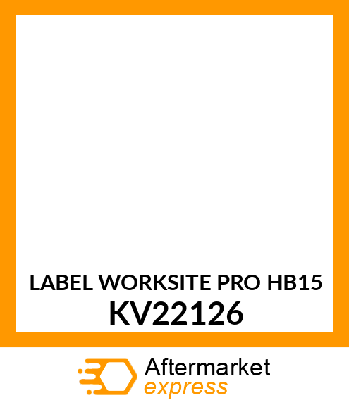 LABEL WORKSITE PRO HB15 KV22126