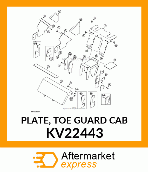 PLATE, TOE GUARD (CAB) KV22443