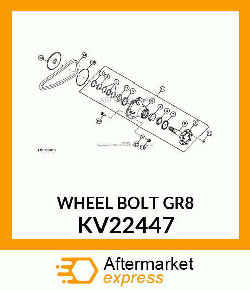 STUD, AXLE WHEEL, 5/8 KV22447