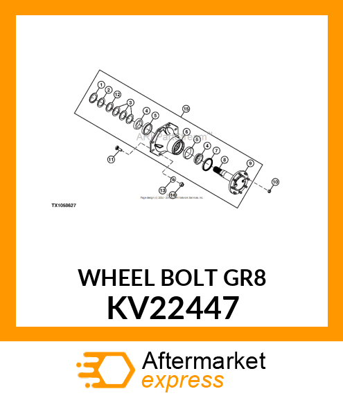 STUD, AXLE WHEEL, 5/8 KV22447