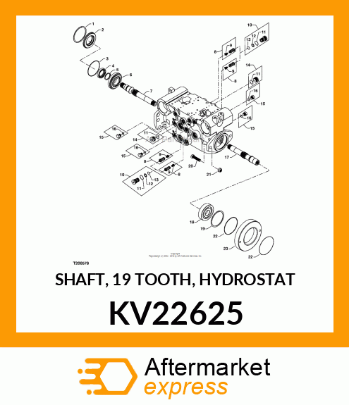 SHAFT, 19 TOOTH, HYDROSTAT KV22625