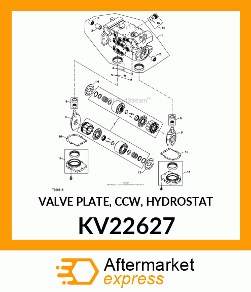 VALVE PLATE, CCW, HYDROSTAT KV22627