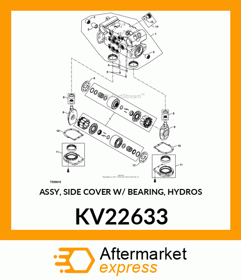 ASSY, SIDE COVER W/ BEARING, HYDROS KV22633