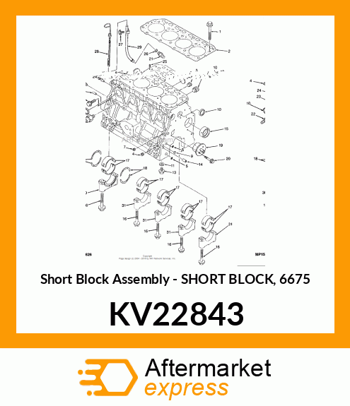 Short Block Assembly - SHORT BLOCK, 6675 KV22843