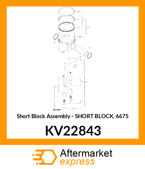 Short Block Assembly - SHORT BLOCK, 6675 KV22843