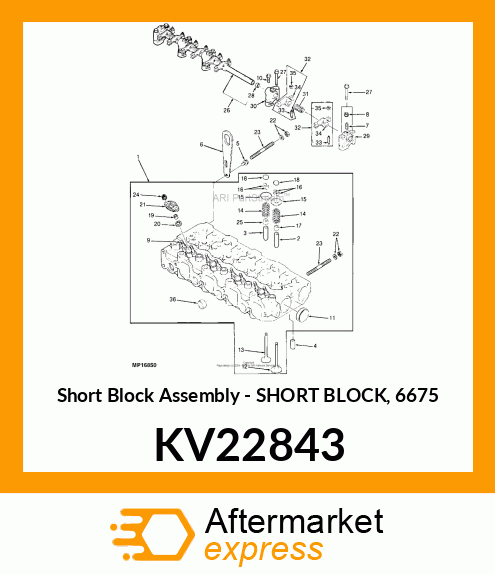 Short Block Assembly - SHORT BLOCK, 6675 KV22843