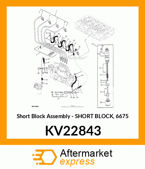 Short Block Assembly - SHORT BLOCK, 6675 KV22843