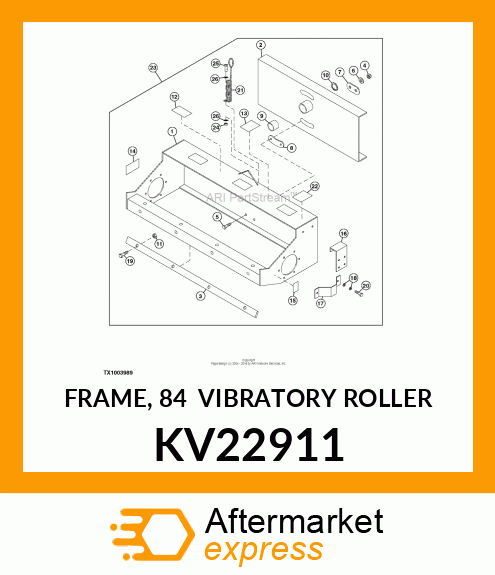 FRAME, 84 VIBRATORY ROLLER KV22911