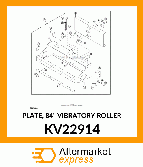 PLATE, 84" VIBRATORY ROLLER KV22914