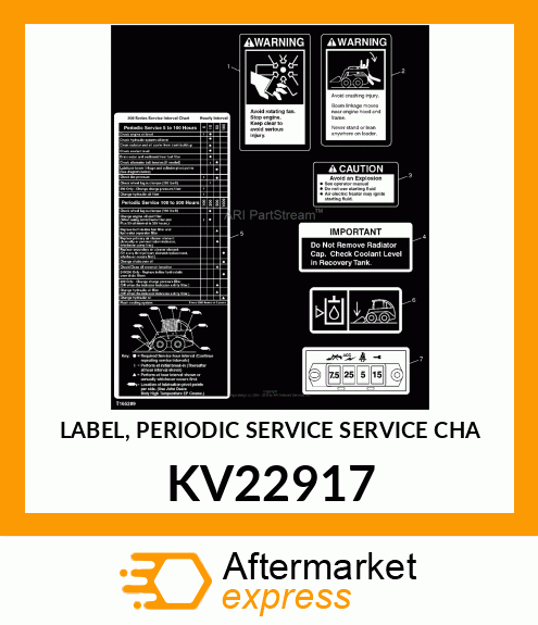 LABEL, PERIODIC SERVICE SERVICE CHA KV22917