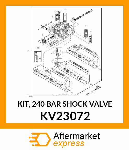 KIT, 240 BAR SHOCK VALVE KV23072