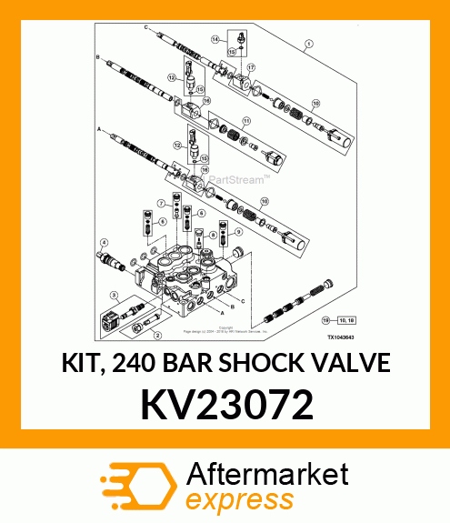 KIT, 240 BAR SHOCK VALVE KV23072