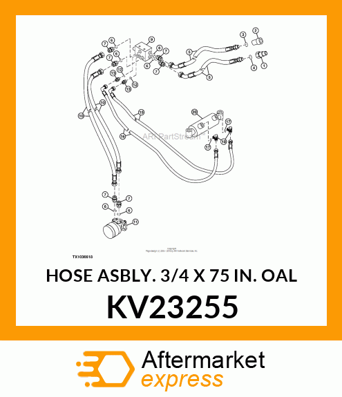 HOSE ASBLY. 3/4 X 75 IN. OAL KV23255