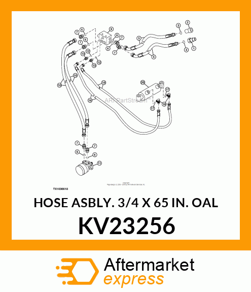 HOSE ASBLY. 3/4 X 65 IN. OAL KV23256