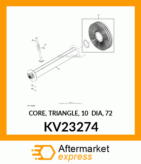 CORE, TRIANGLE, 10 DIA, 72 KV23274