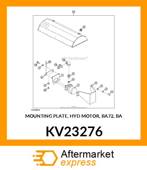 MOUNTING PLATE, HYD MOTOR, BA72, BA KV23276