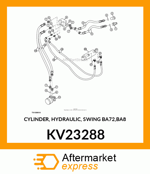 CYLINDER, HYDRAULIC, SWING BA72,BA8 KV23288