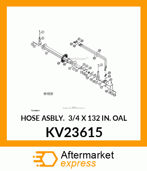 HOSE ASBLY. 3/4 X 132 IN. OAL KV23615