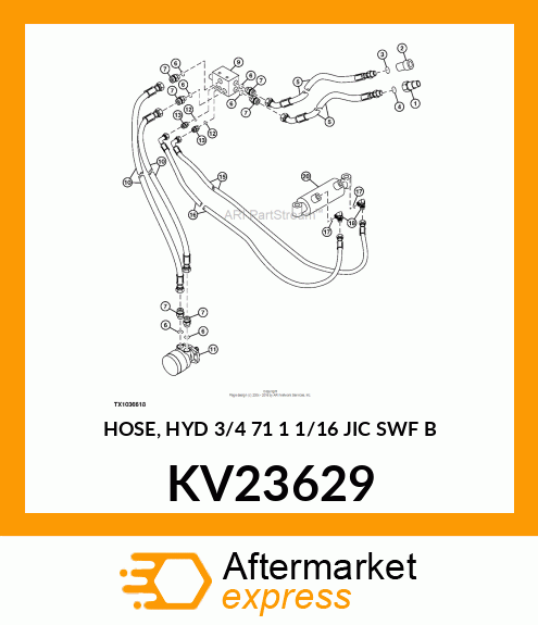 HOSE, HYD 3/4 71 1 1/16 JIC SWF B KV23629